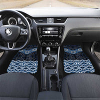 New Zealand Aotearoa Car Mats Blue Taniko Art Maori Pattern
