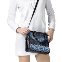 New Zealand Aotearoa Shoulder Handbag Blue Taniko Art Maori Pattern LT05 - Polynesian Pride