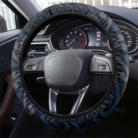 New Zealand Aotearoa Steering Wheel Cover Blue Taniko Art Maori Pattern