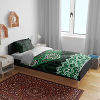 New Zealand Aotearoa Bedding Set Green Taniko Art Maori Pattern LT05 - Polynesian Pride