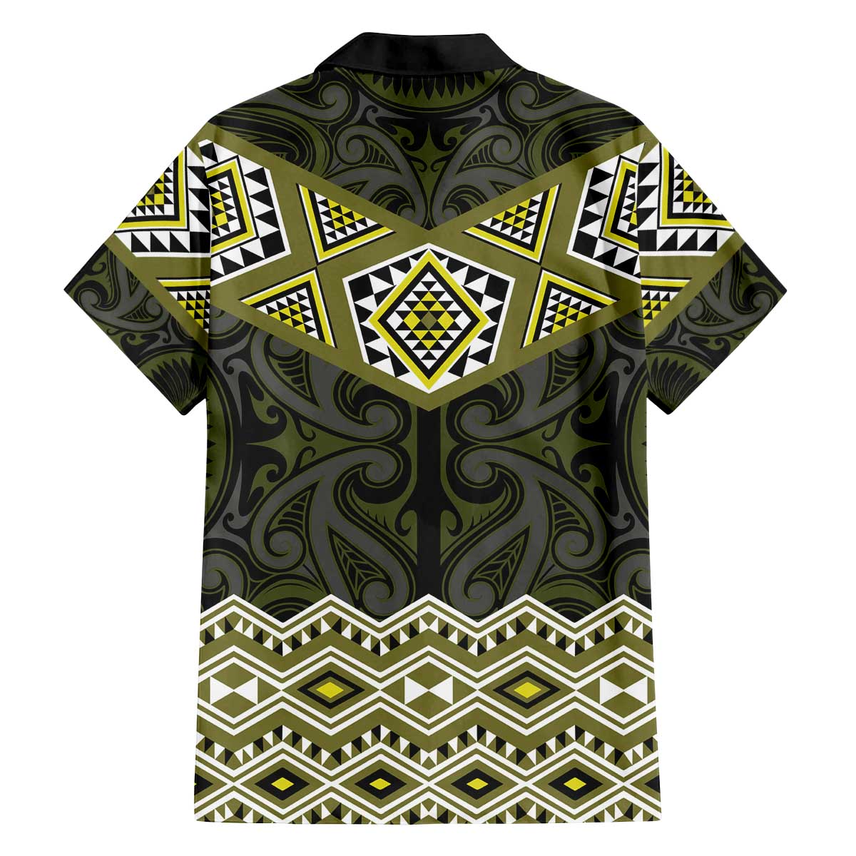 New Zealand Aotearoa Family Matching Off The Shoulder Long Sleeve Dress and Hawaiian Shirt Yellow Taniko Art Maori Pattern LT05 - Polynesian Pride