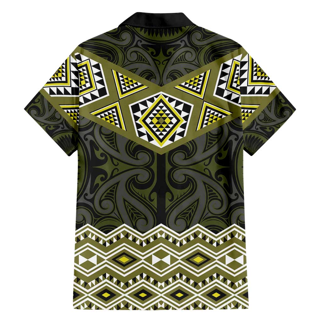 New Zealand Aotearoa Hawaiian Shirt Yellow Taniko Art Maori Pattern