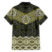 New Zealand Aotearoa Hawaiian Shirt Yellow Taniko Art Maori Pattern