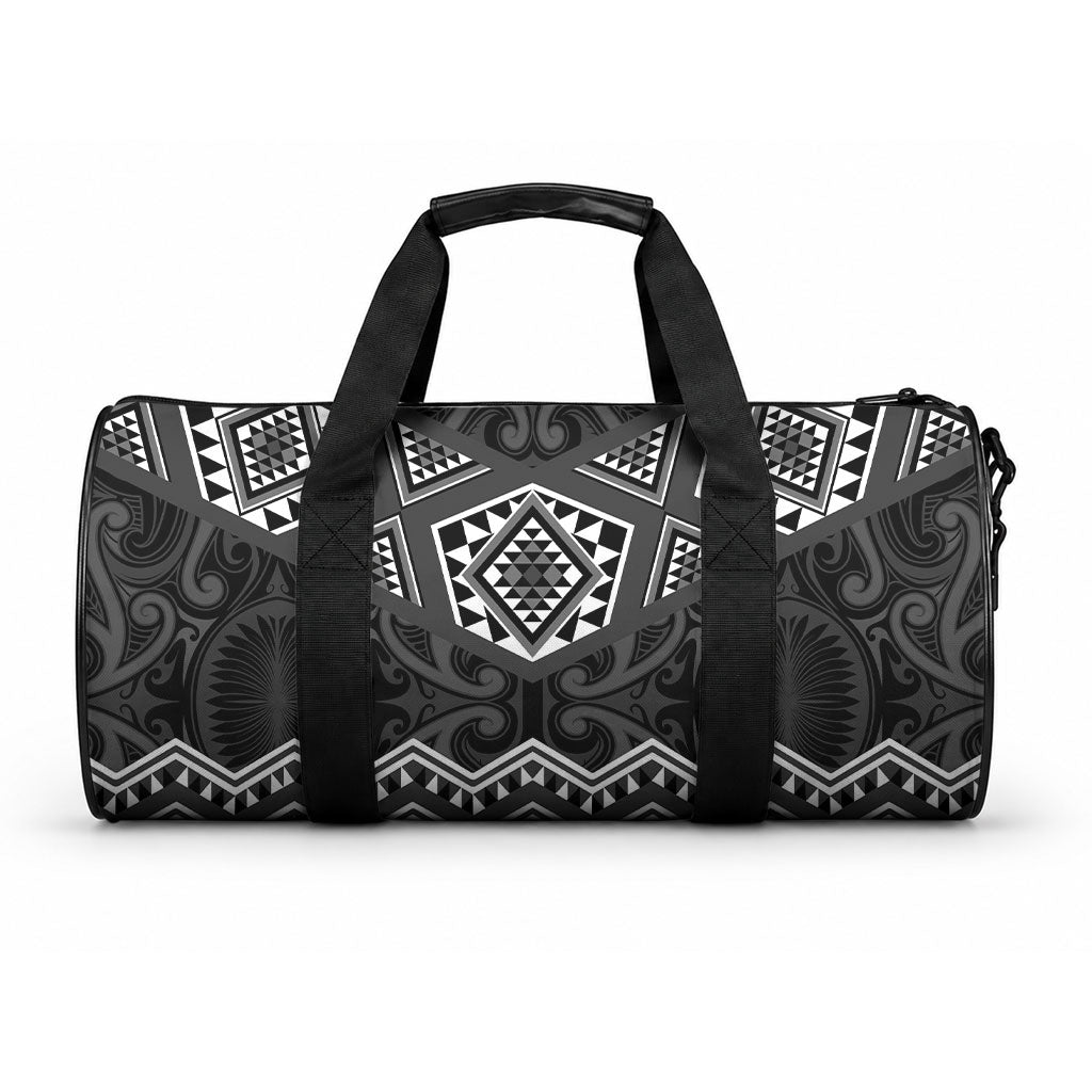 New Zealand Aotearoa Duffle Bag Black Taniko Art Maori Pattern LT05 One size Black - Polynesian Pride