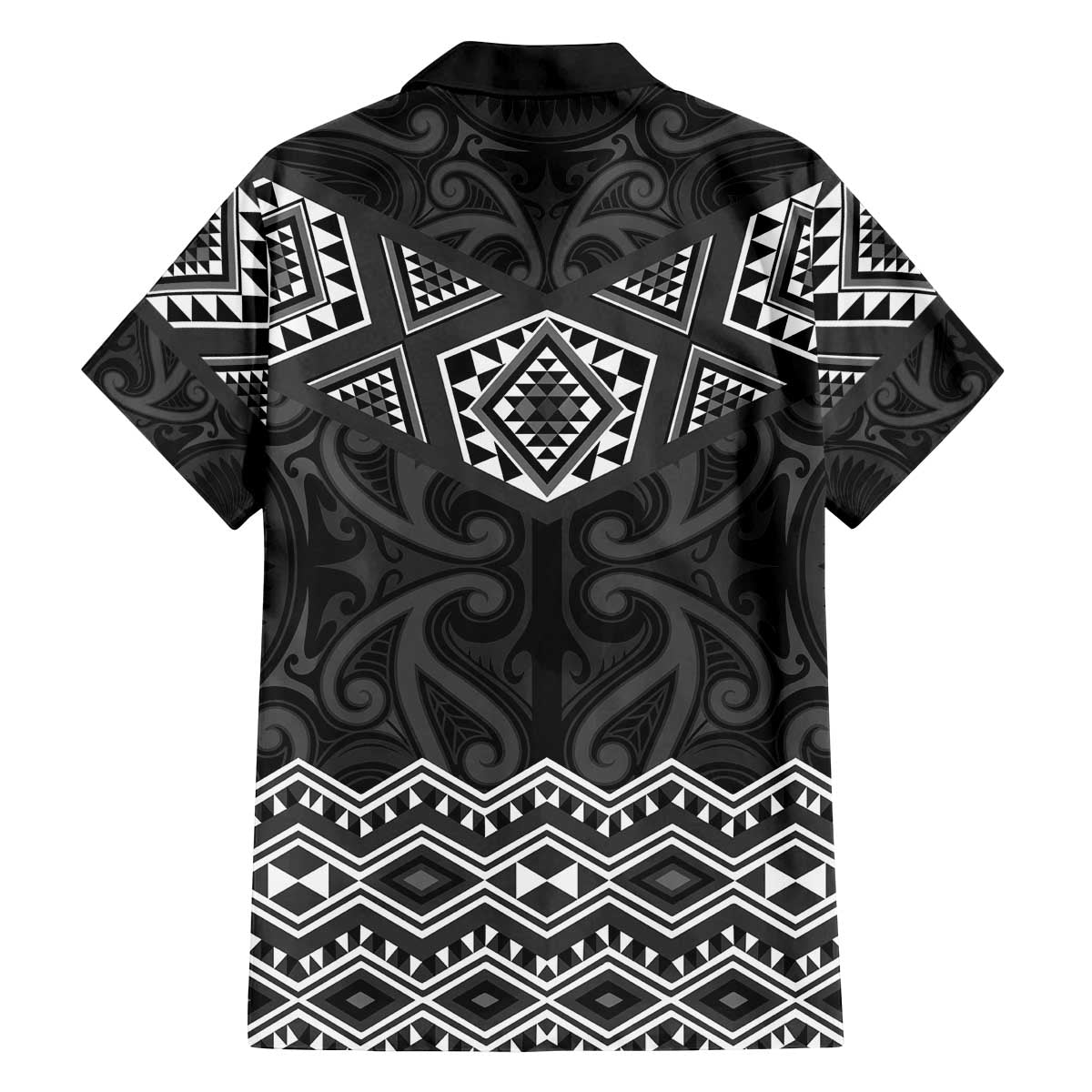 New Zealand Aotearoa Family Matching Off The Shoulder Long Sleeve Dress and Hawaiian Shirt Black Taniko Art Maori Pattern LT05 - Polynesian Pride