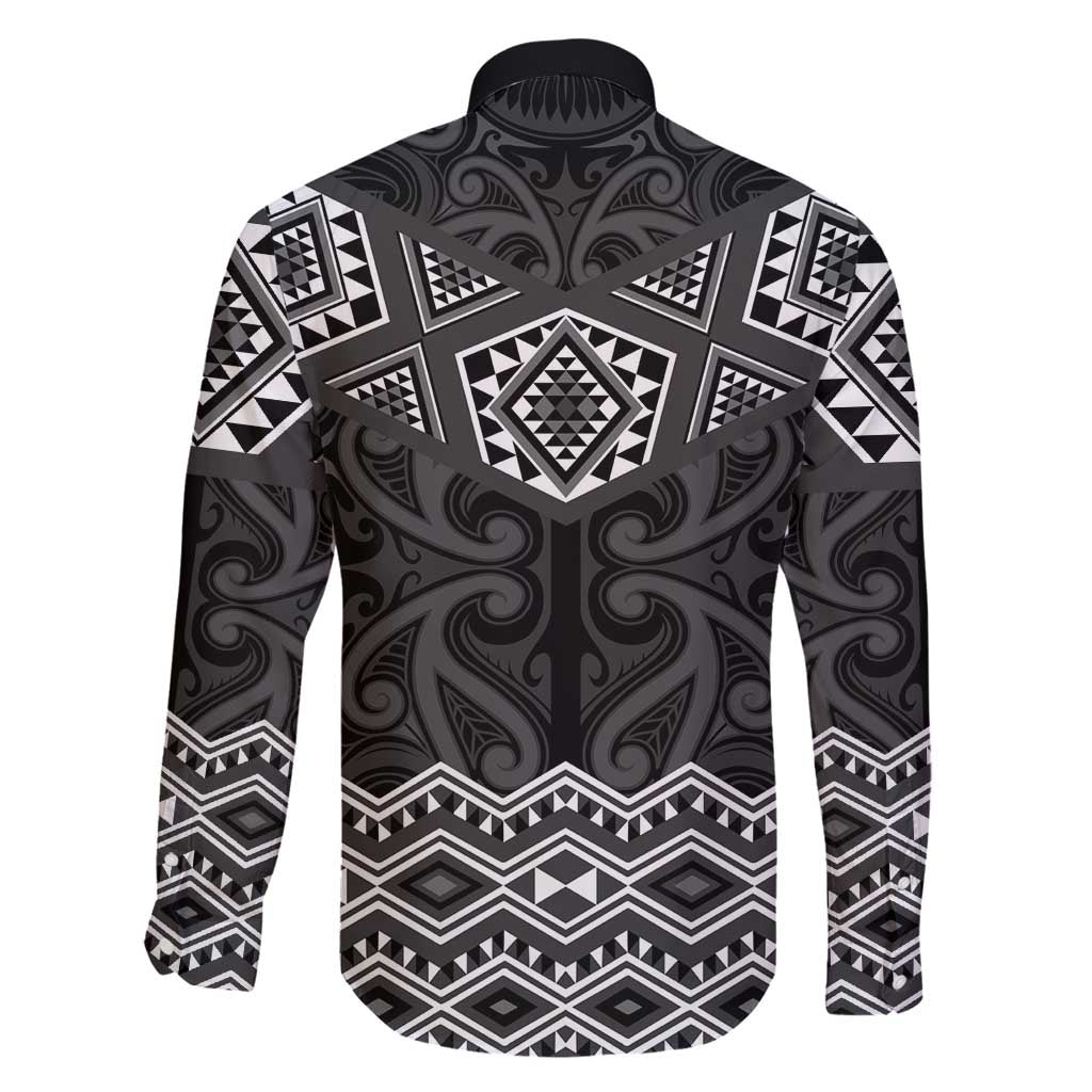 New Zealand Aotearoa Family Matching Puletasi and Hawaiian Shirt Black Taniko Art Maori Pattern LT05 - Polynesian Pride