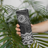 New Zealand Aotearoa Skinny Tumbler Black Taniko Art Maori Pattern LT05 - Polynesian Pride