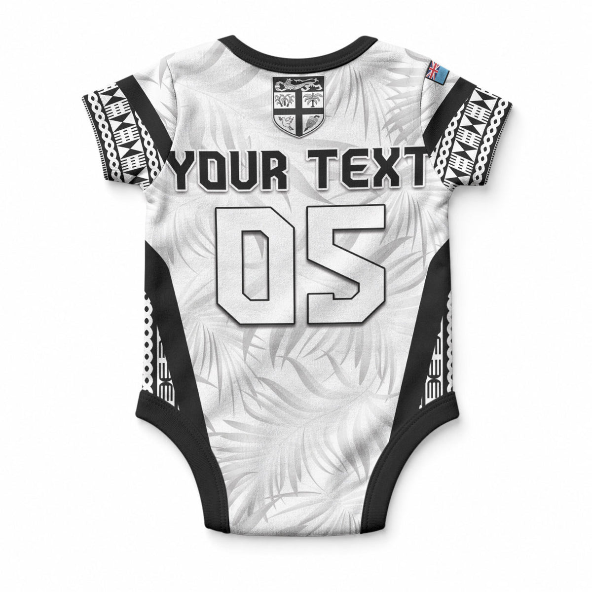 Custom Fiji 2026 Rugby Baby Onesie Fijian Tapa Pattern