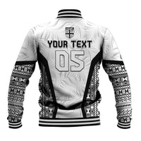 Custom Fiji 2026 Rugby Baseball Jacket Fijian Tapa Pattern