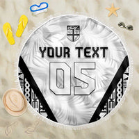 Custom Fiji 2026 Rugby Beach Blanket Fijian Tapa Pattern