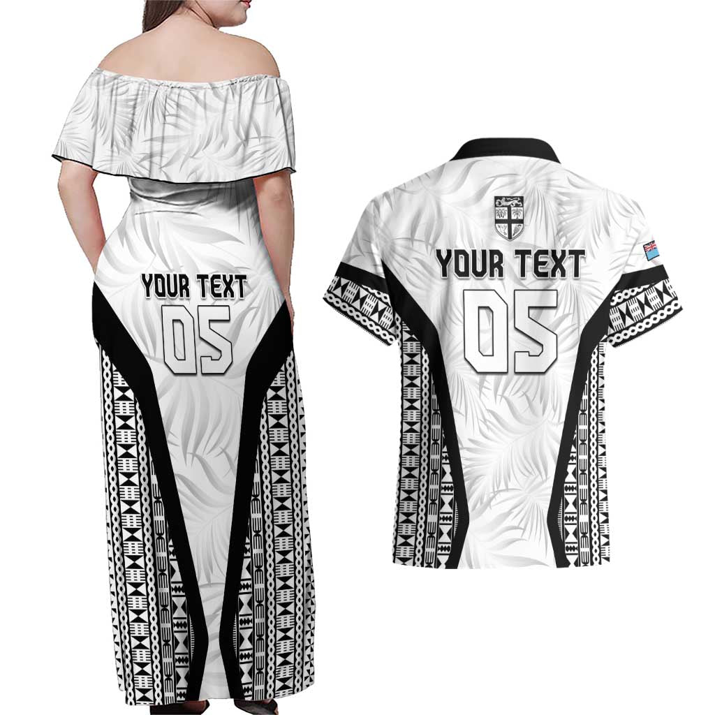 Custom Fiji 2026 Rugby Couples Matching Off Shoulder Maxi Dress and Hawaiian Shirt Fijian Tapa Pattern LT05 - Polynesian Pride