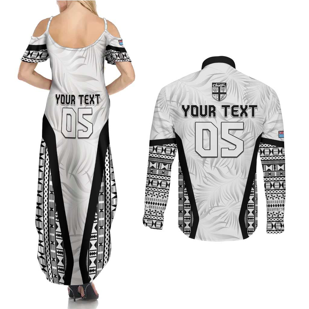 Custom Fiji 2026 Rugby Couples Matching Summer Maxi Dress and Long Sleeve Button Shirt Fijian Tapa Pattern LT05 - Polynesian Pride