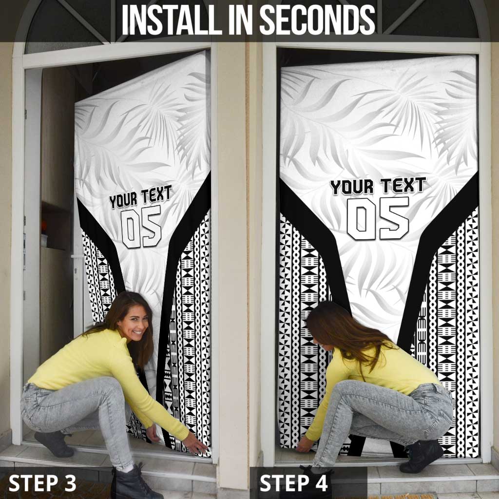 Custom Fiji 2026 Rugby Door Cover Fijian Tapa Pattern