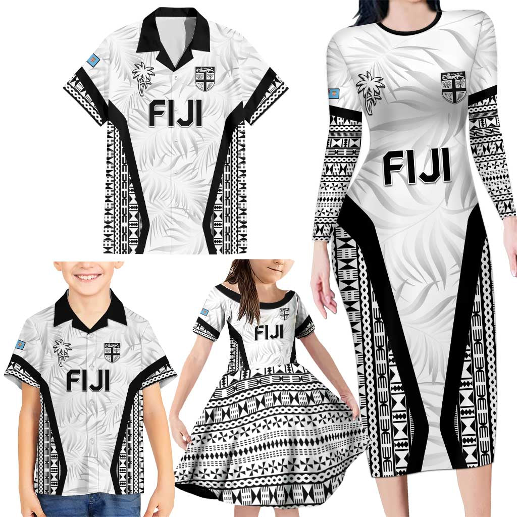 Custom Fiji 2026 Rugby Family Matching Long Sleeve Bodycon Dress and Hawaiian Shirt Fijian Tapa Pattern