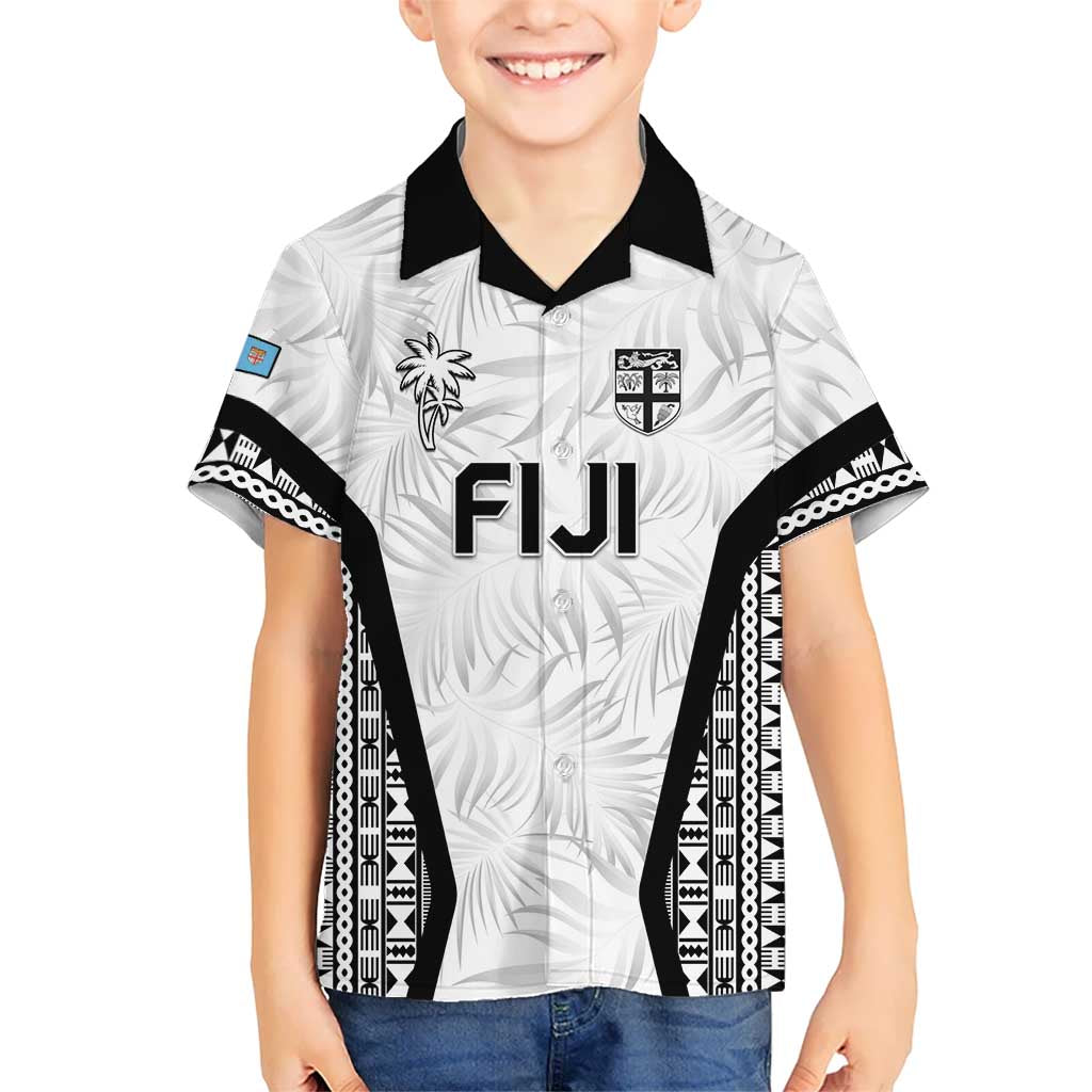 Custom Fiji 2026 Rugby Family Matching Mermaid Dress and Hawaiian Shirt Fijian Tapa Pattern LT05 Son's Shirt White - Polynesian Pride
