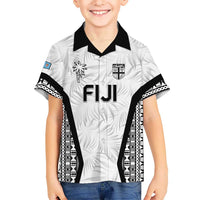 Custom Fiji 2026 Rugby Family Matching Summer Maxi Dress and Hawaiian Shirt Fijian Tapa Pattern LT05 Son's Shirt White - Polynesian Pride