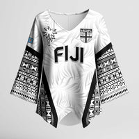 Custom Fiji 2026 Rugby Kimono Sleeve Blouse Fijian Tapa Pattern LT05 Female White - Polynesian Pride