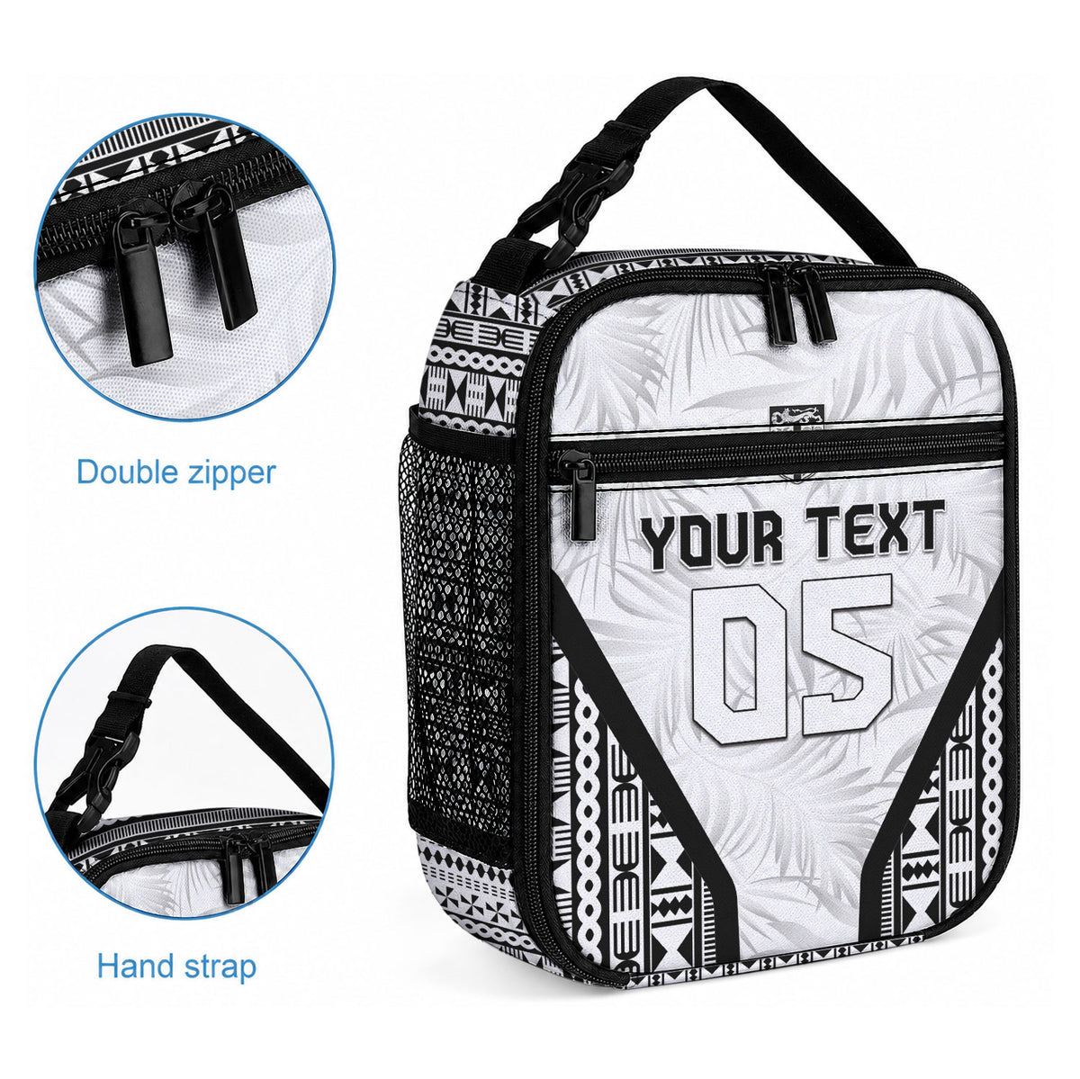 Custom Fiji 2026 Rugby Lunch Bag Fijian Tapa Pattern