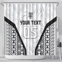 Custom Fiji 2026 Rugby Shower Curtain Fijian Tapa Pattern