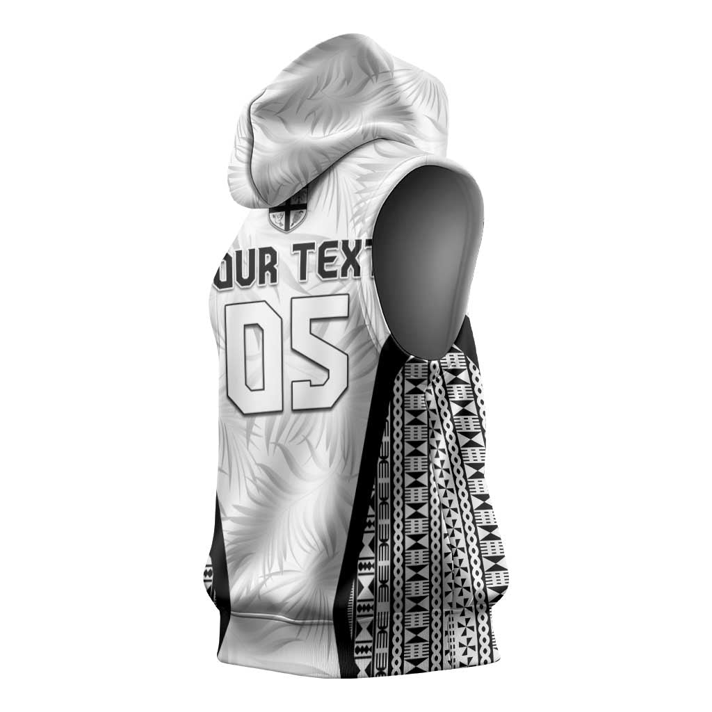 Custom Fiji 2026 Rugby Sleeveless Hoodie Fijian Tapa Pattern LT05 - Polynesian Pride