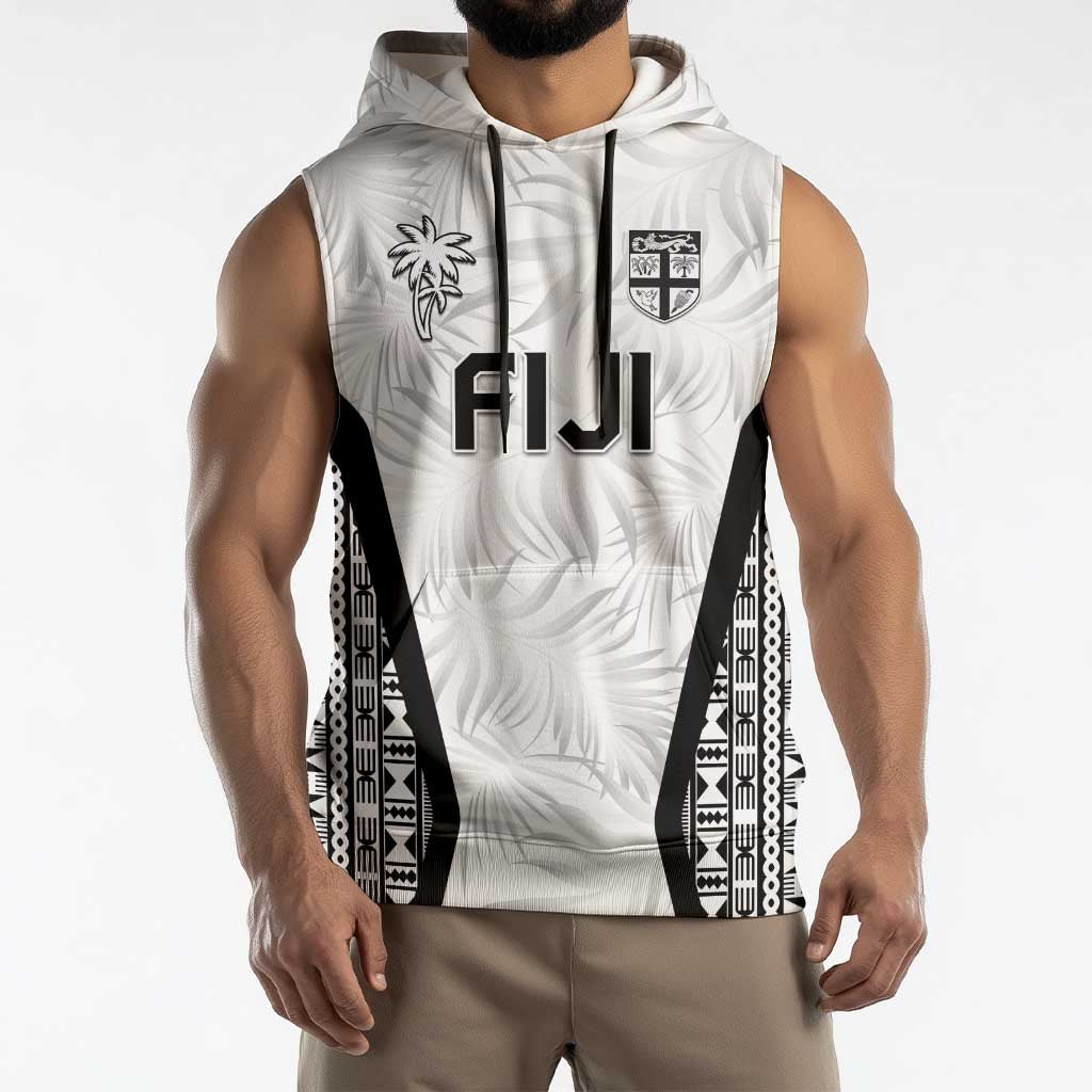 Custom Fiji 2026 Rugby Sleeveless Hoodie Fijian Tapa Pattern LT05 - Polynesian Pride