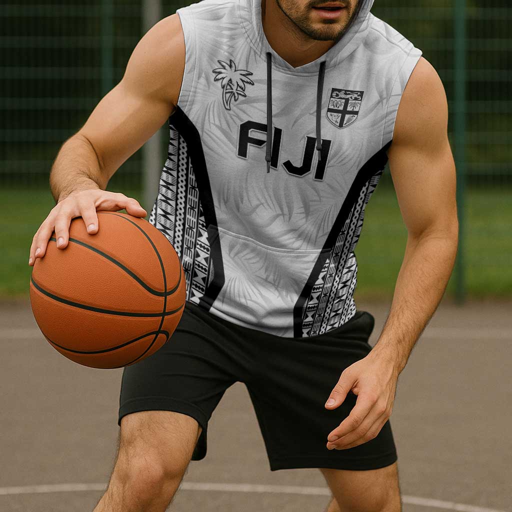 Custom Fiji 2026 Rugby Sleeveless Hoodie Fijian Tapa Pattern LT05 - Polynesian Pride