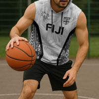 Custom Fiji 2026 Rugby Sleeveless Hoodie Fijian Tapa Pattern LT05 - Polynesian Pride