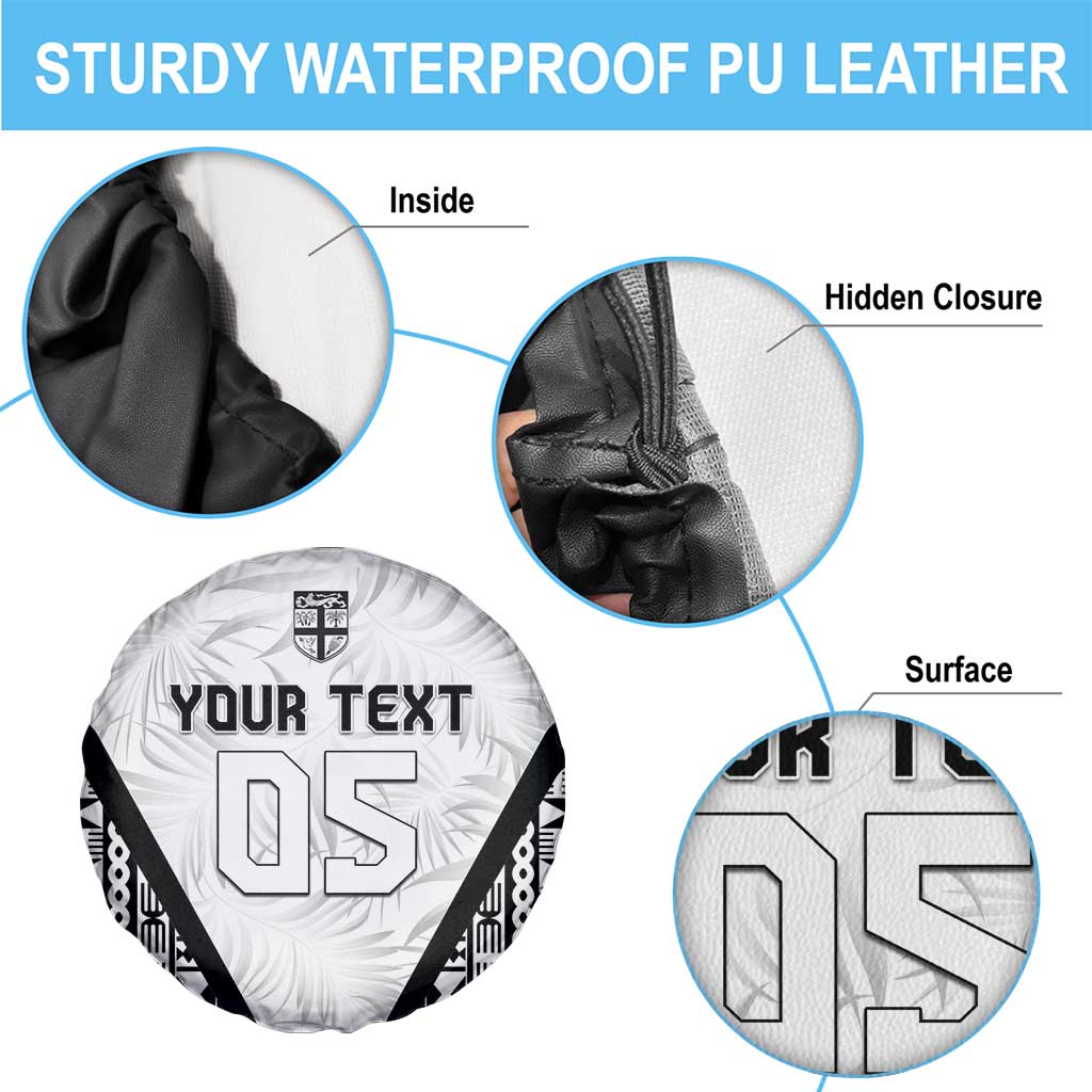 Custom Fiji 2026 Rugby Spare Tire Cover Fijian Tapa Pattern