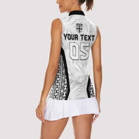 Custom Fiji 2026 Rugby Women Sleeveless Polo Shirt Fijian Tapa Pattern LT05 - Polynesian Pride