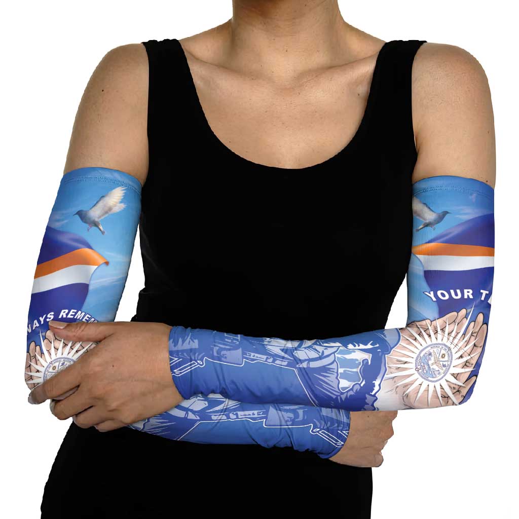 Personalised Marshall Islands Remembrance Day Arm Sleeves We Will Always Remember