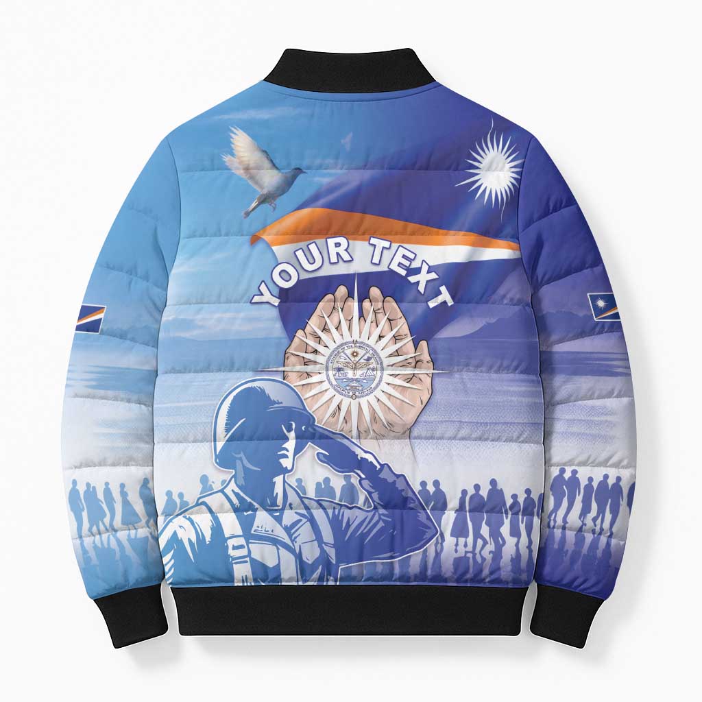 Personalised Marshall Islands Remembrance Day Bomber Puffer Jacket We Will Always Remember
