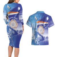 Personalised Marshall Islands Remembrance Day Couples Matching Long Sleeve Bodycon Dress and Hawaiian Shirt We Will Always Remember