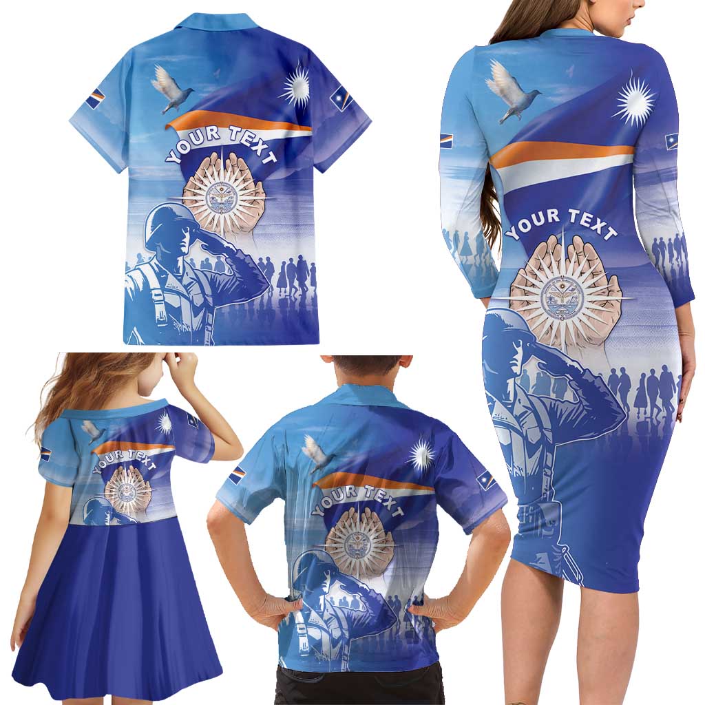 Personalised Marshall Islands Remembrance Day Family Matching Long Sleeve Bodycon Dress and Hawaiian Shirt We Will Always Remember LT05 - Polynesian Pride