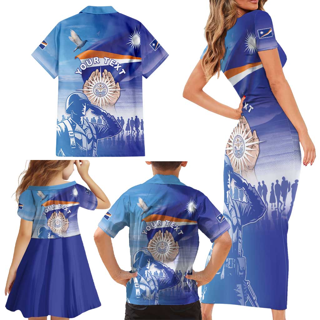 Personalised Marshall Islands Remembrance Day Family Matching Short Sleeve Bodycon Dress and Hawaiian Shirt We Will Always Remember LT05 - Polynesian Pride
