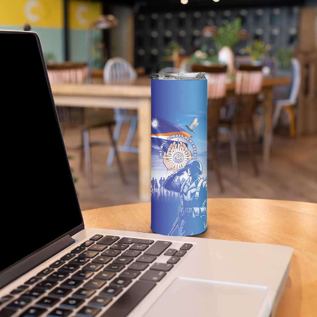 Personalised Marshall Islands Remembrance Day Skinny Tumbler We Will Always Remember