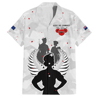New Zealand ANZAC Day Family Matching Puletasi and Hawaiian Shirt For The Nurse Lest We Forget LT05 Dad's Shirt - Short Sleeve White - Polynesian Pride