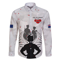 New Zealand ANZAC Day Family Matching Tank Maxi Dress and Hawaiian Shirt For The Nurse Lest We Forget LT05 Dad's Shirt - Long Sleeve White - Polynesian Pride