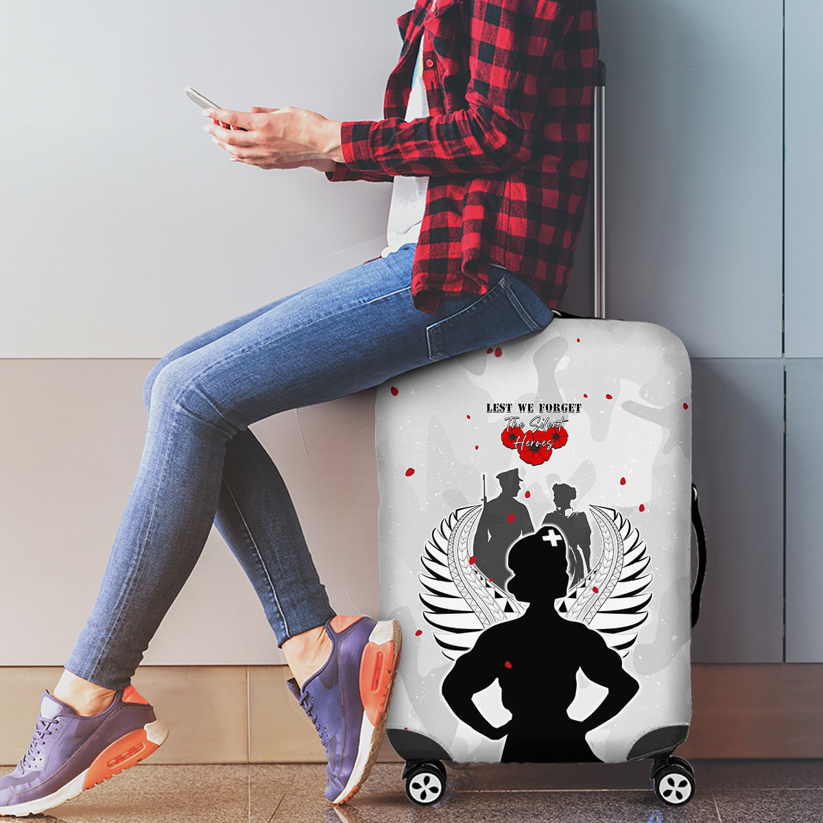 New Zealand ANZAC Day Luggage Cover For The Nurse Lest We Forget