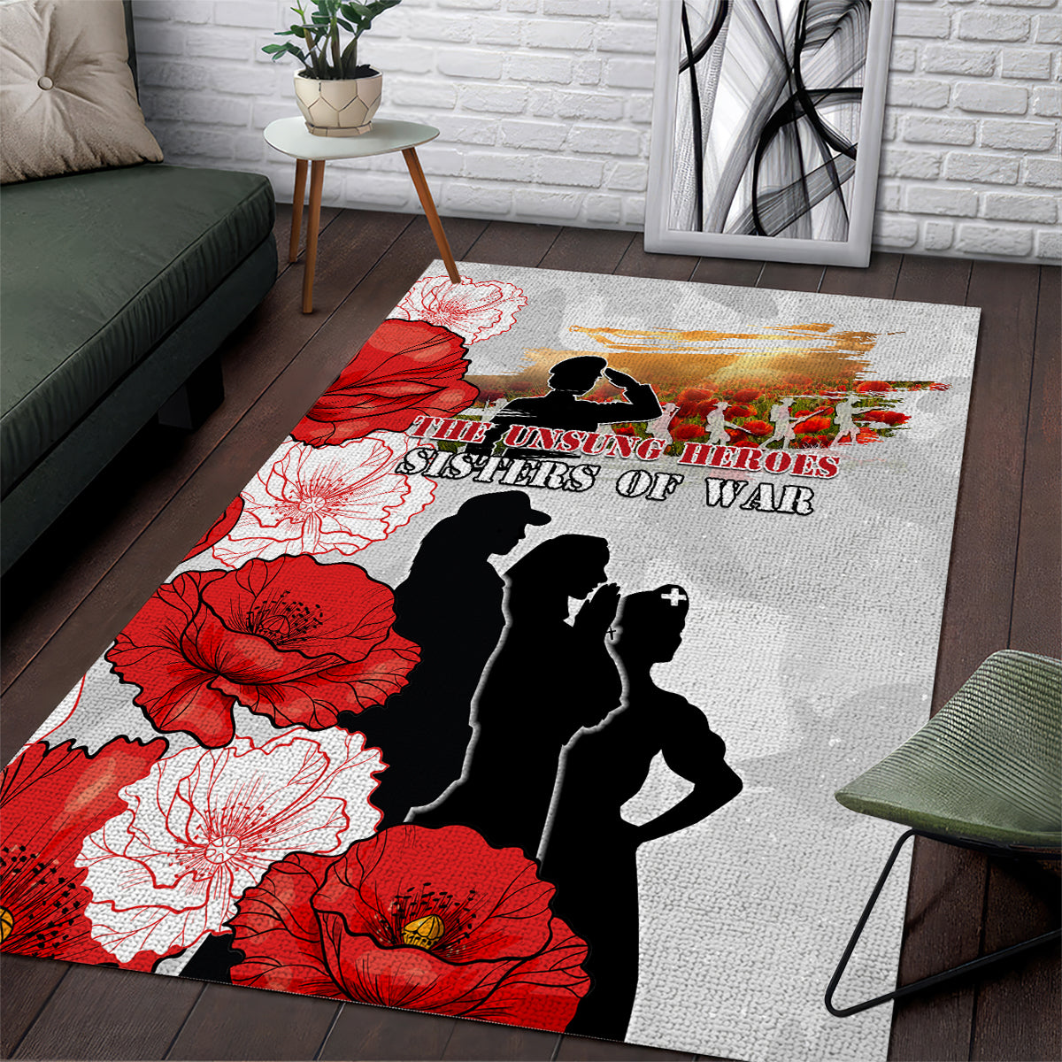 New Zealand ANZAC Day Area Rug The Unsung Heroes Sisters of War LT05 White - Polynesian Pride