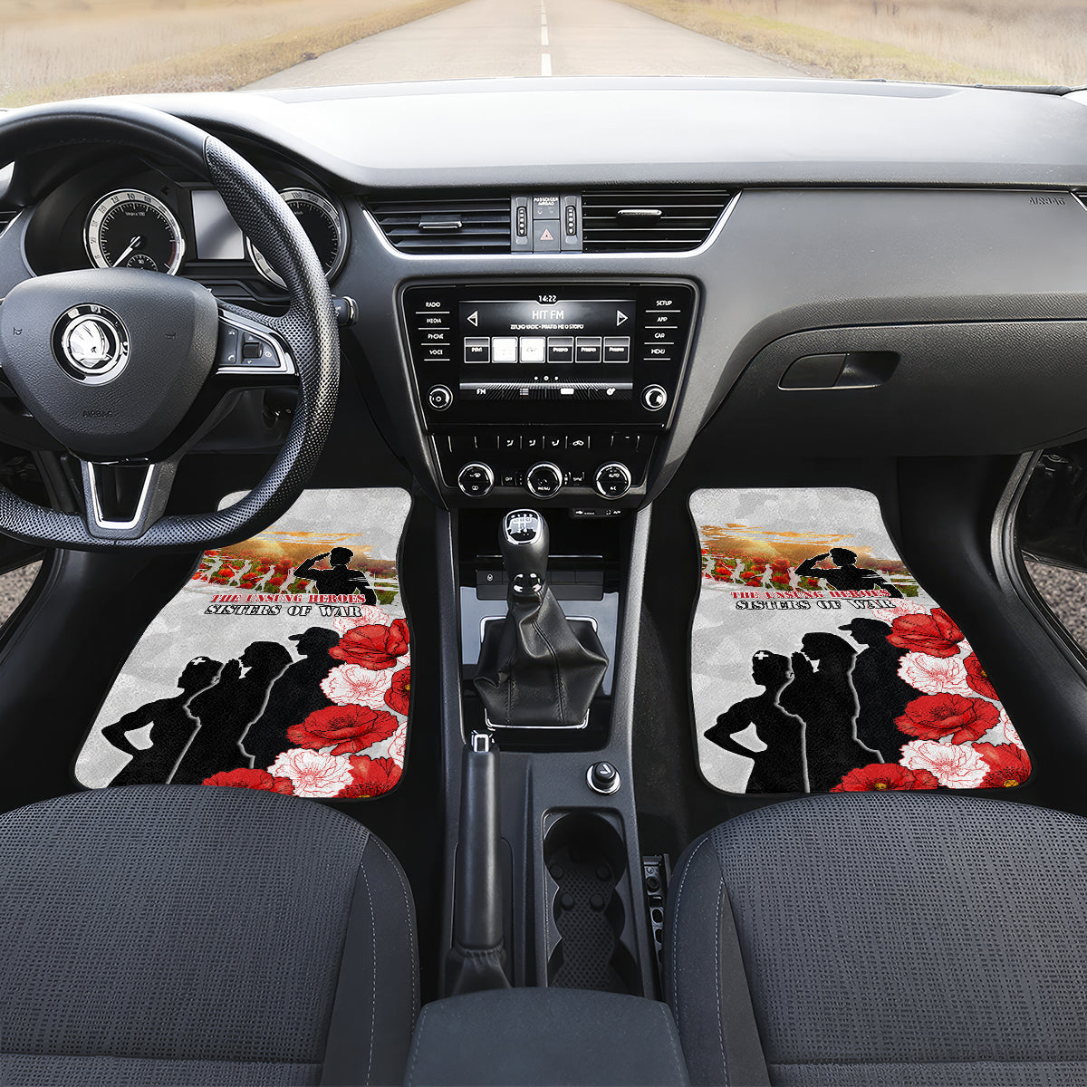 New Zealand ANZAC Day Car Mats The Unsung Heroes Sisters of War LT05 Set 2pcs - Front White - Polynesian Pride