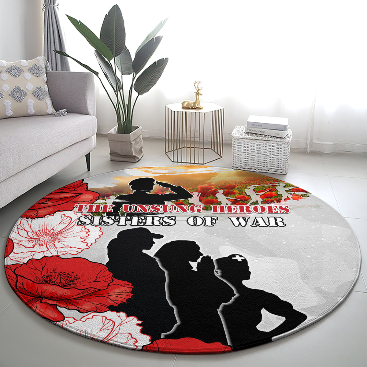 New Zealand ANZAC Day Round Carpet The Unsung Heroes Sisters of War LT05 - Polynesian Pride