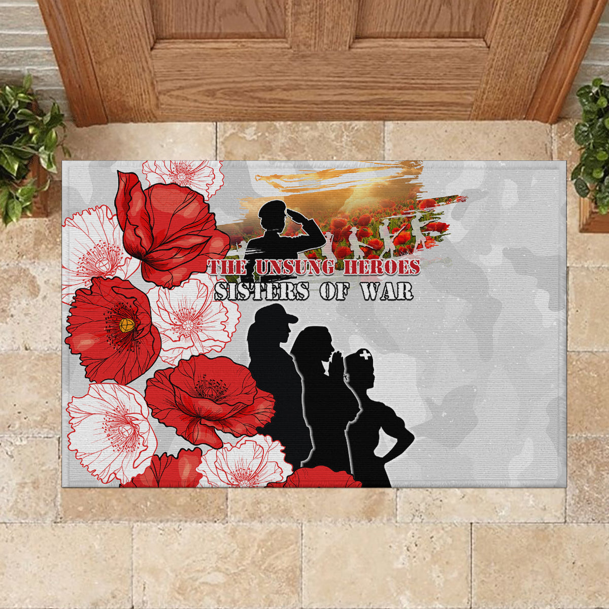 New Zealand ANZAC Day Rubber Doormat The Unsung Heroes Sisters of War LT05 - Polynesian Pride
