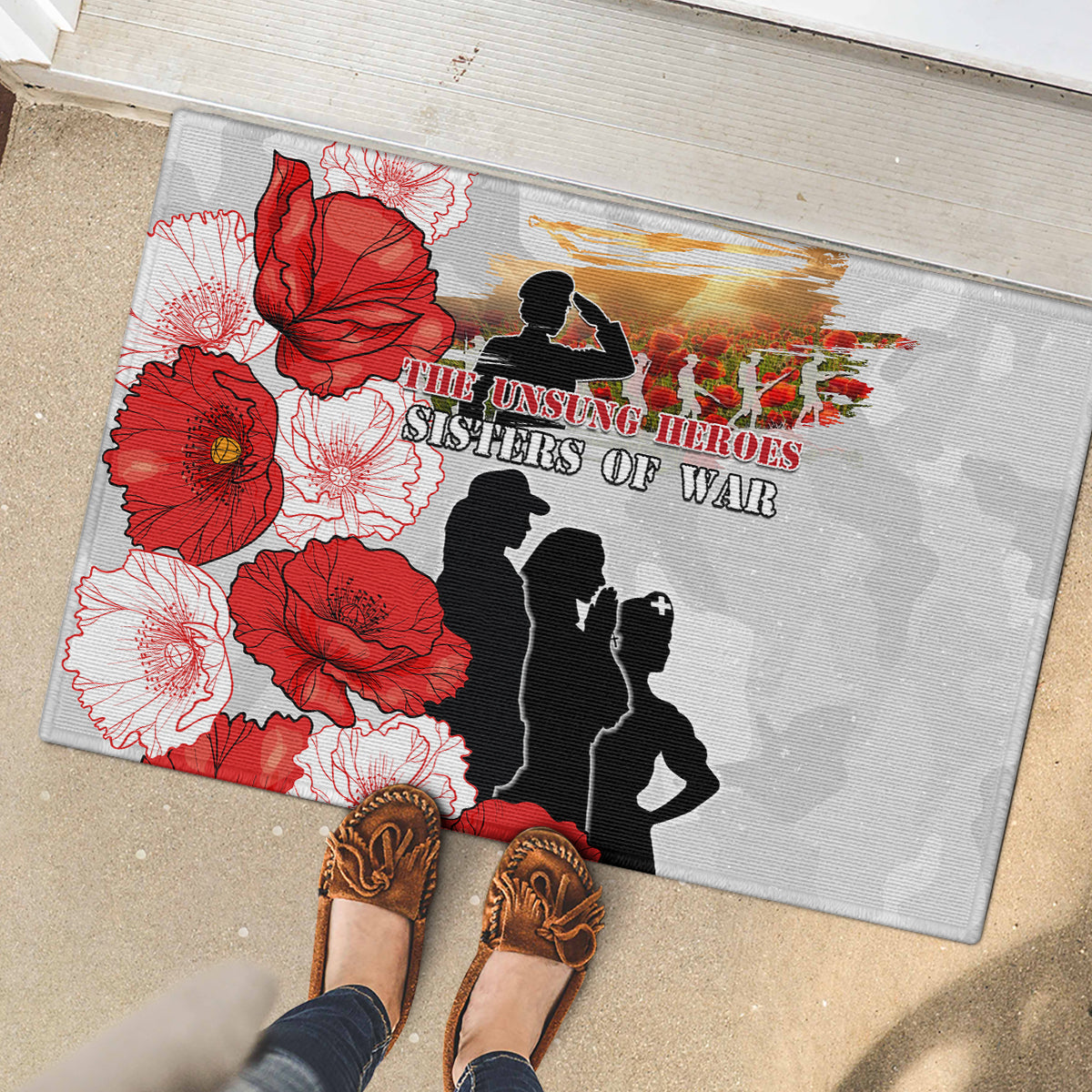 New Zealand ANZAC Day Rubber Doormat The Unsung Heroes Sisters of War LT05 - Polynesian Pride