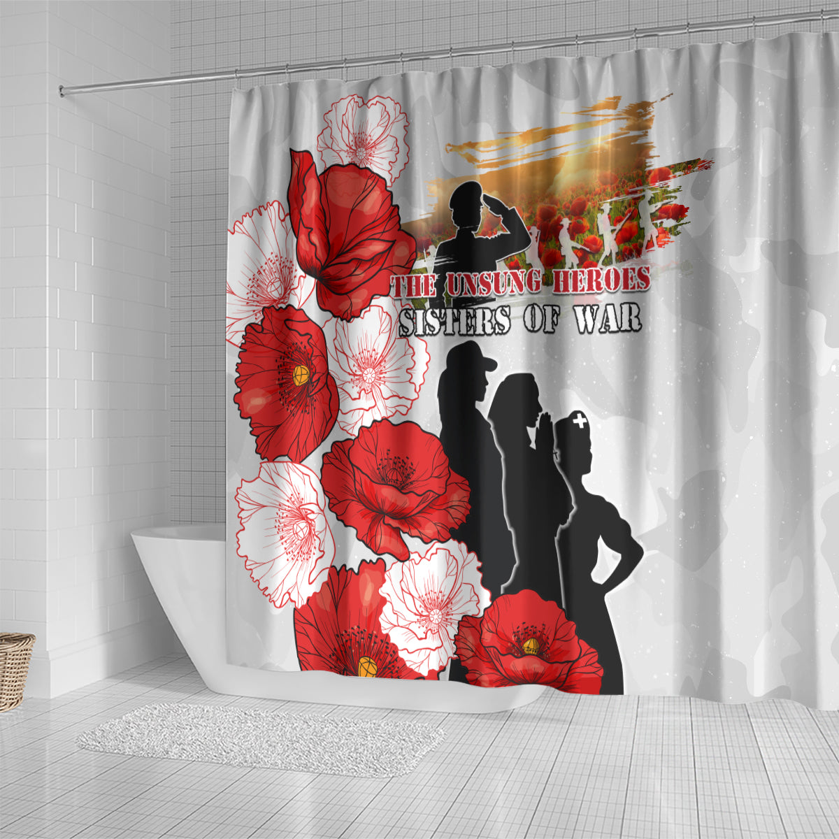New Zealand ANZAC Day Shower Curtain The Unsung Heroes Sisters of War LT05 - Polynesian Pride