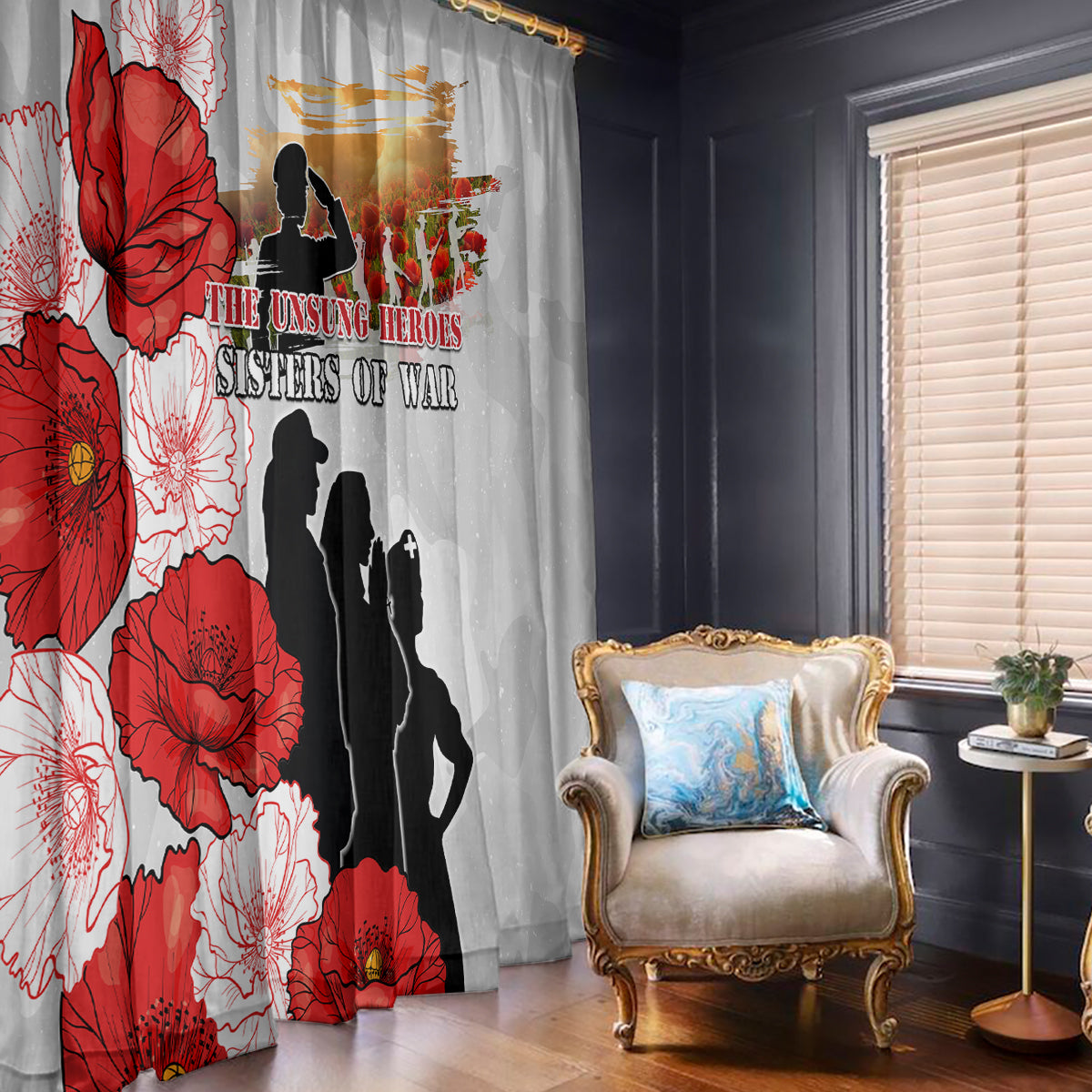 New Zealand ANZAC Day Window Curtain The Unsung Heroes Sisters of War LT05 - Polynesian Pride