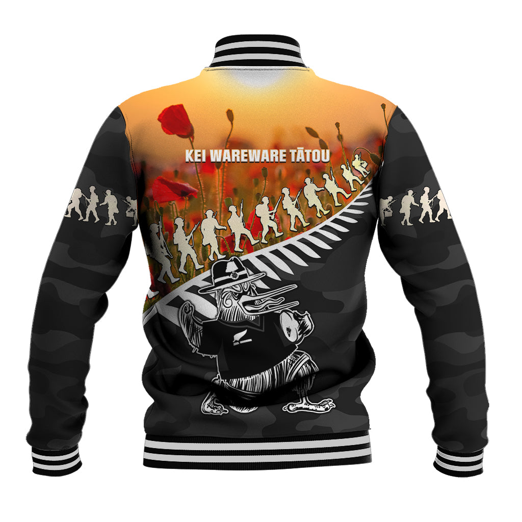 New Zealand ANZAC Rugby Baseball Jacket Soldier Fern With Kiwi Bird LT05 - Polynesian Pride