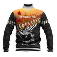 New Zealand ANZAC Rugby Baseball Jacket Soldier Fern With Kiwi Bird LT05 - Polynesian Pride