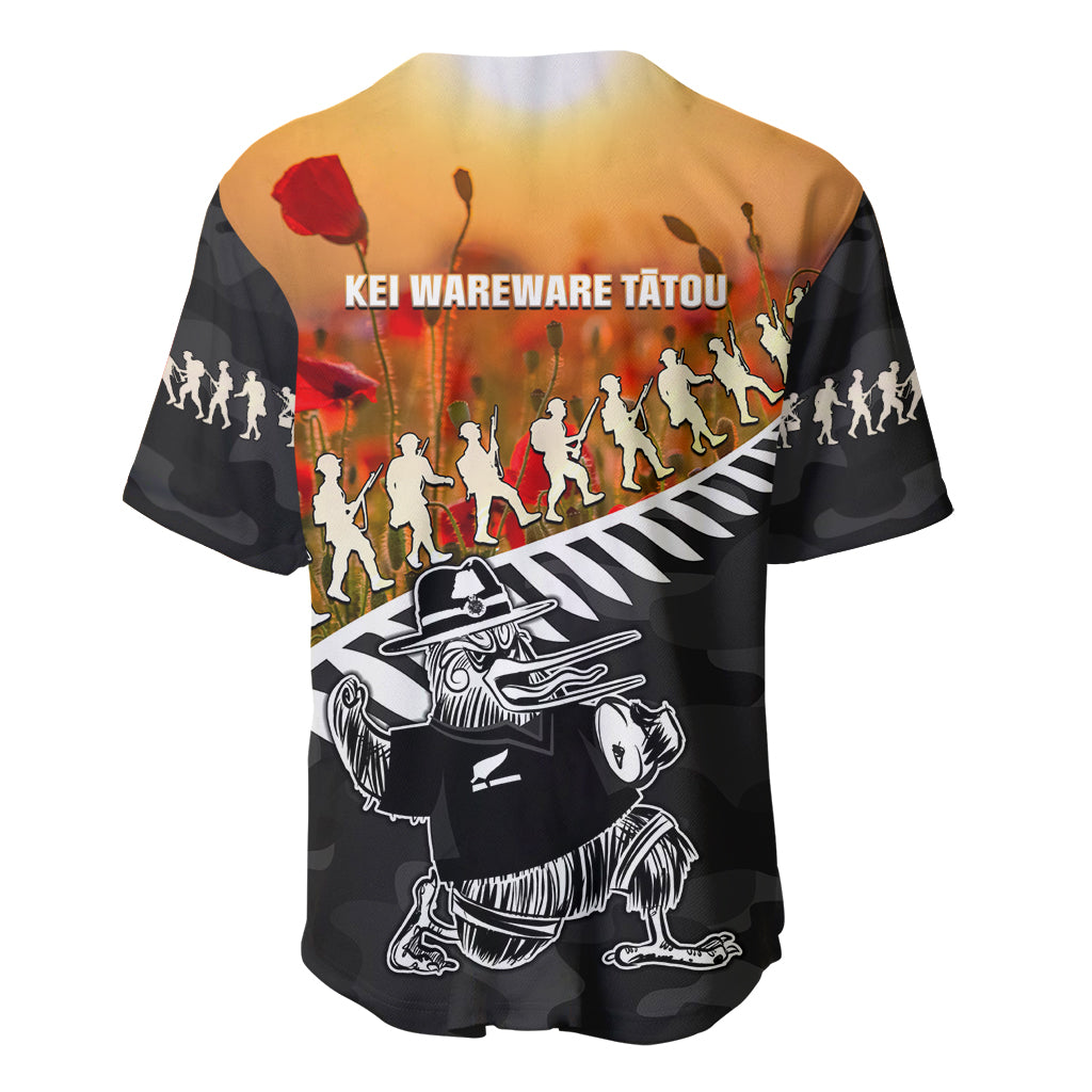 New Zealand ANZAC Rugby Baseball Jersey Soldier Fern With Kiwi Bird LT05 - Polynesian Pride