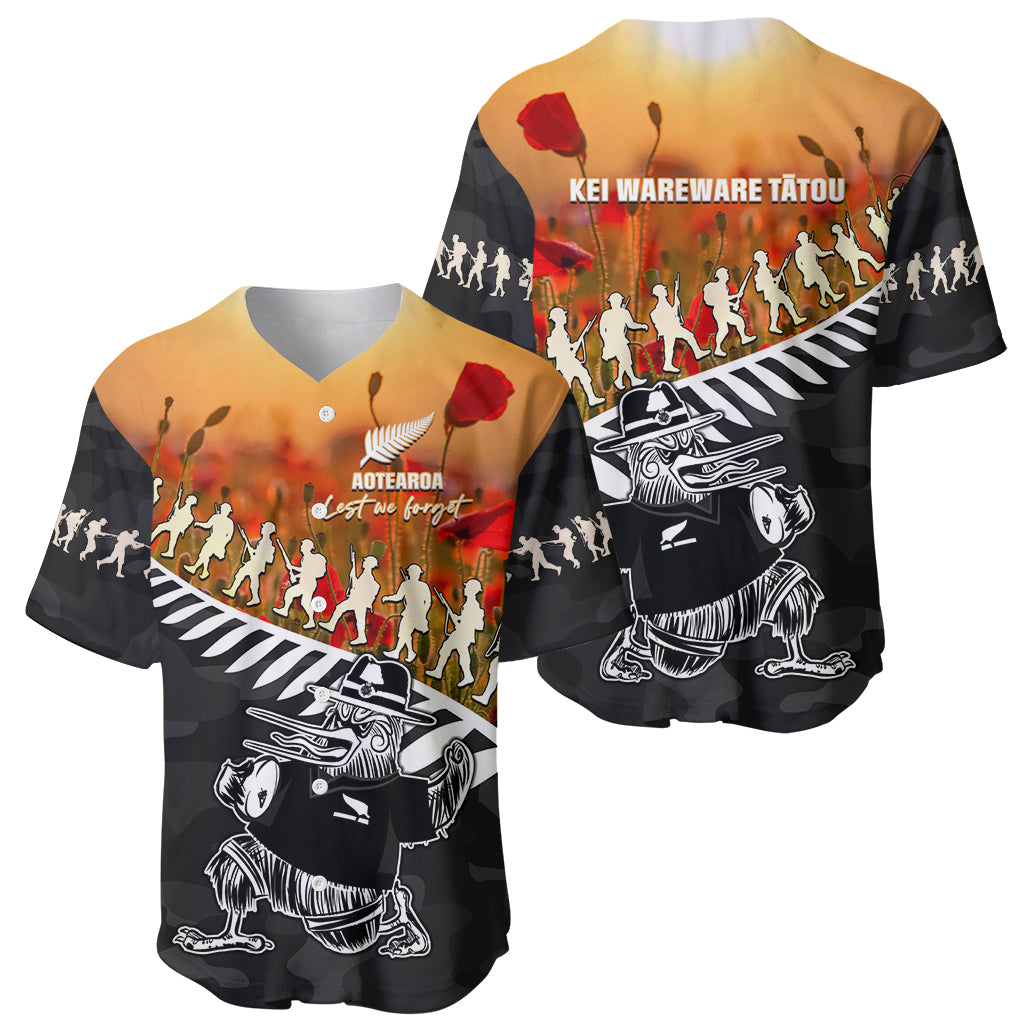 New Zealand ANZAC Rugby Baseball Jersey Soldier Fern With Kiwi Bird LT05 - Polynesian Pride