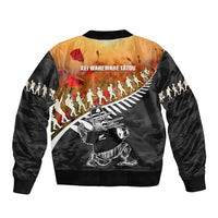 New Zealand ANZAC Rugby Bomber Jacket Soldier Fern With Kiwi Bird LT05 - Polynesian Pride